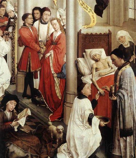 WEYDEN, Rogier van der Seven Sacraments Altarpiece Germany oil painting art